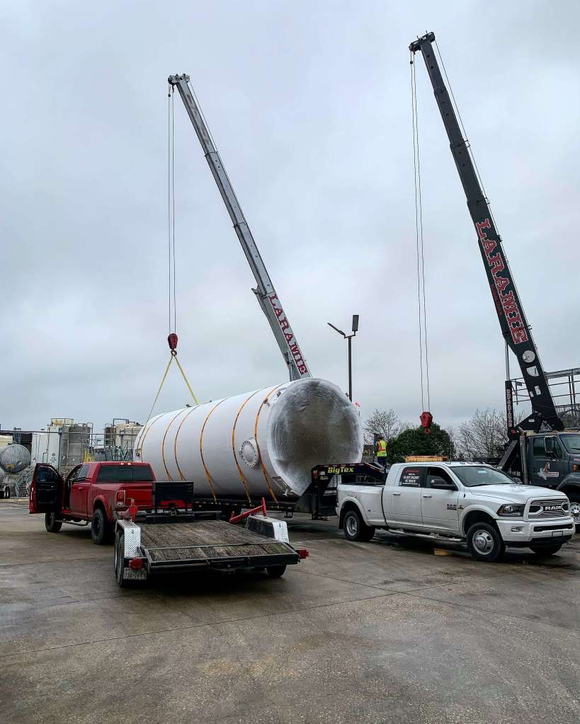 Crane service lifting process equipment at a refinery in Houston, TX by Sean Gets Cranes